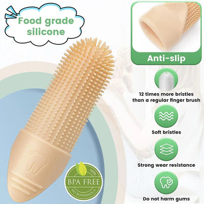 Dog Toothbrush, 360° Cleaning Finger Toothbrush for Dogs