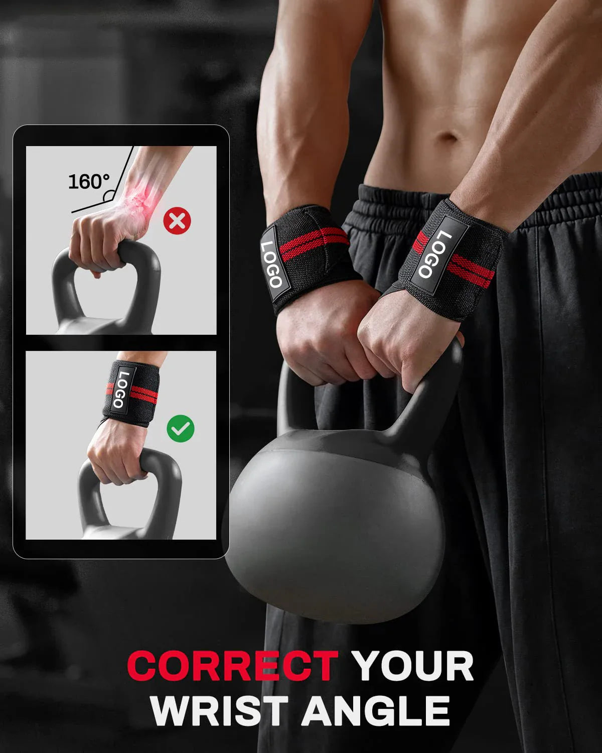 Premium Weightlifting Wrist Support Brace Straps | Gym Training Support